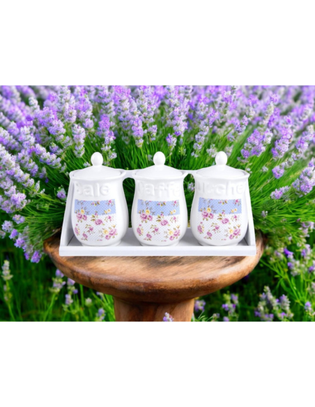 Tris barattoli Caffè,zucchero,sale art.82259 Ceramica