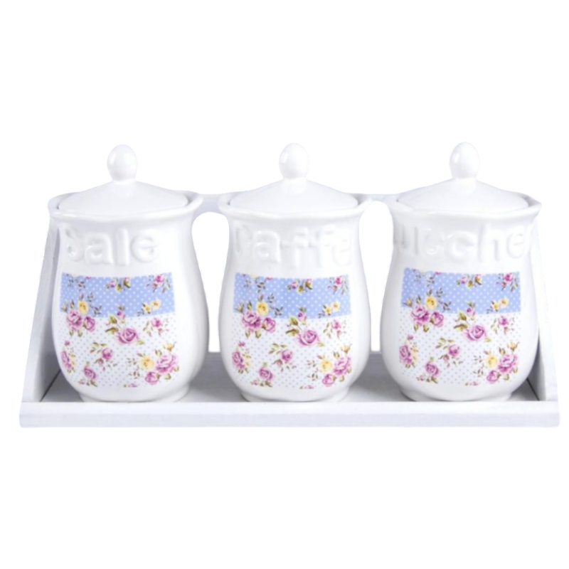 Tris barattoli Caffè,zucchero,sale art.82259...