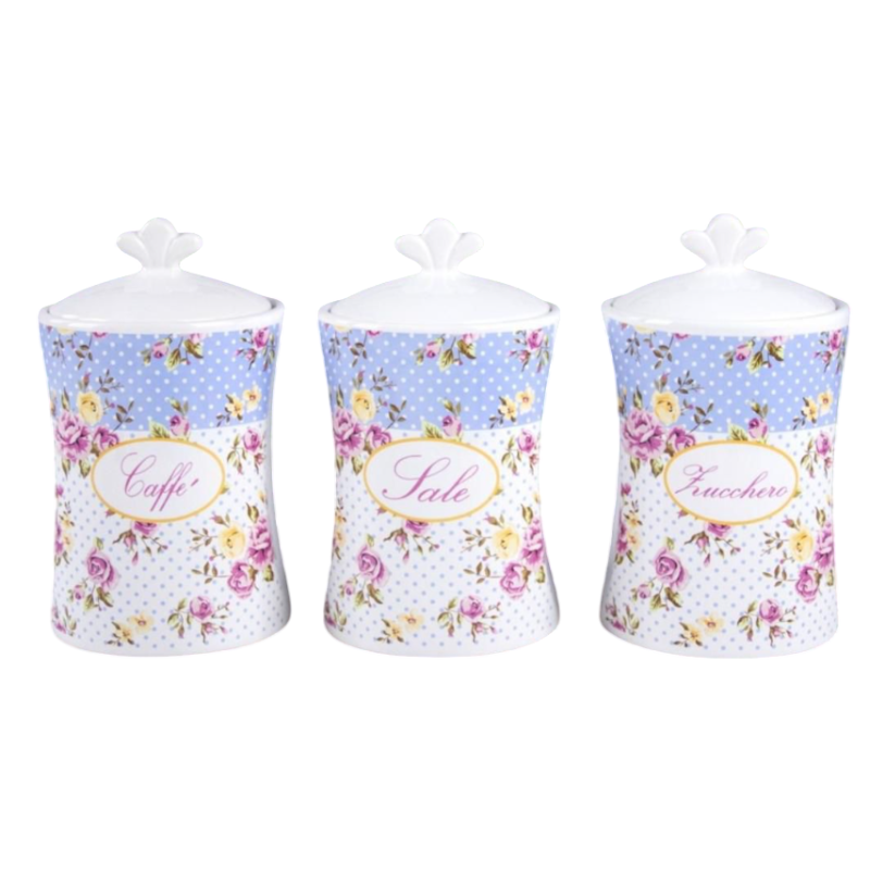 Tris barattoli Caffè,zucchero,sale art.82265 Ceramica