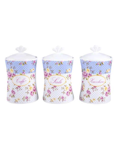Tris barattoli Caffè,zucchero,sale art.82265 Ceramica