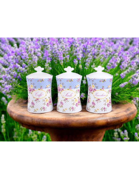 Tris barattoli Caffè,zucchero,sale art.82265 Ceramica
