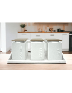 Tris barattoli Caffè,zucchero,sale art.82163 Ceramica 2