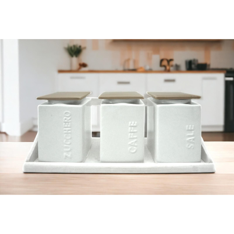 Tris barattoli Caffè,zucchero,sale art.82163...