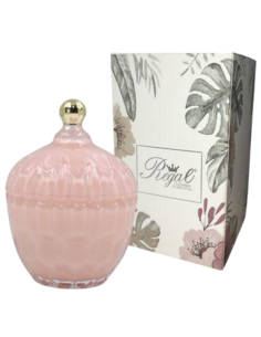 Candela in Vetro Profumata Rosa CM17