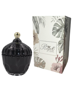 Candela in Vetro Profumata Nero CM14