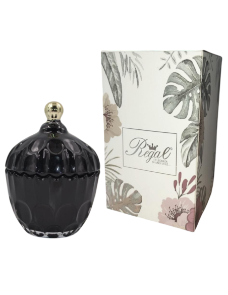 Candela in Vetro Profumata Nero CM14