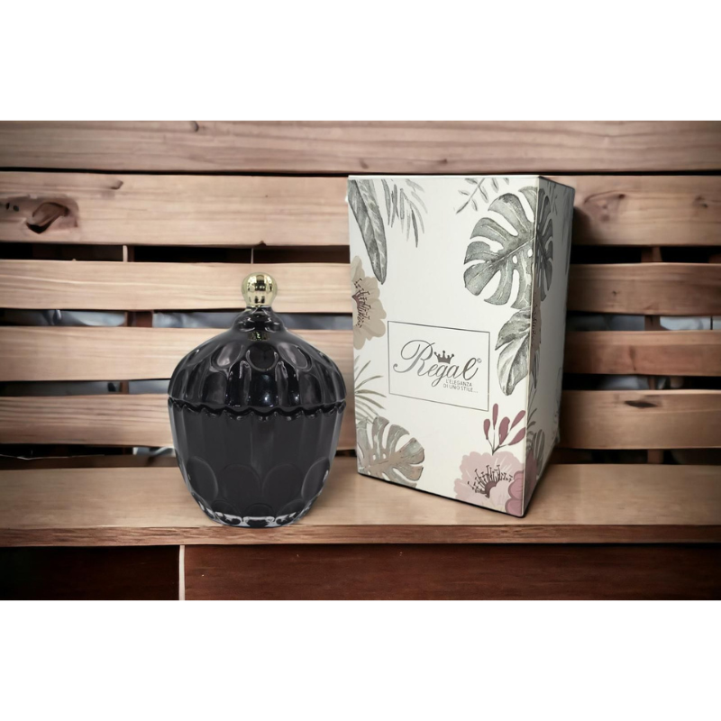 Candela in Vetro Profumata Nero CM14