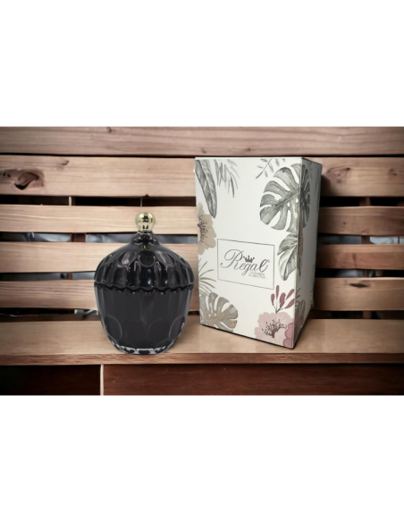 Candela in Vetro Profumata Nero CM14