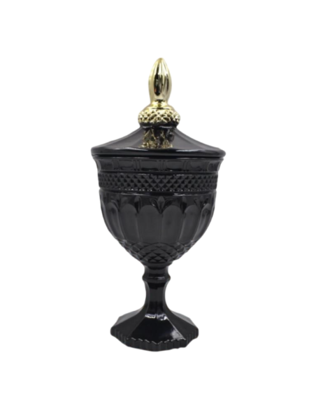 Candela in Vetro Profumata Nero 12x24cm