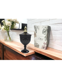 Candela in Vetro Profumata Nero 12x24cm 2