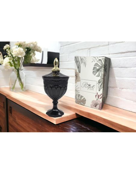 Candela in Vetro Profumata Nero 12x24cm