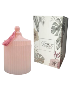 Candela in Vetro Profumata Rosa CM17-2