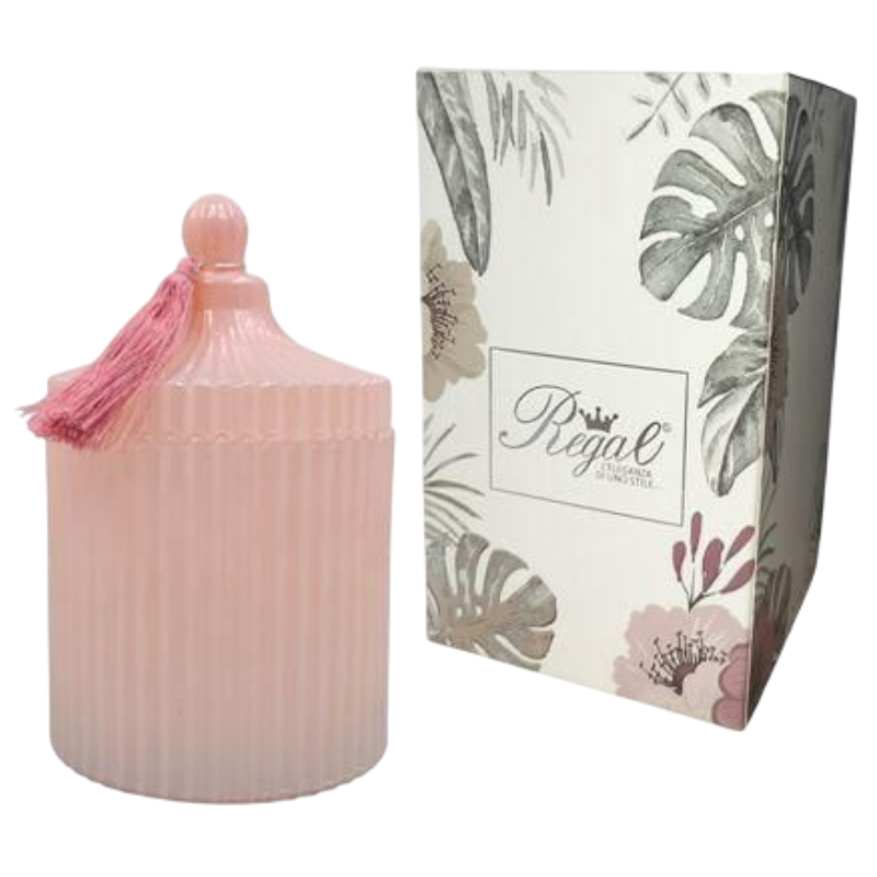 Candela in Vetro Profumata Rosa CM17-2