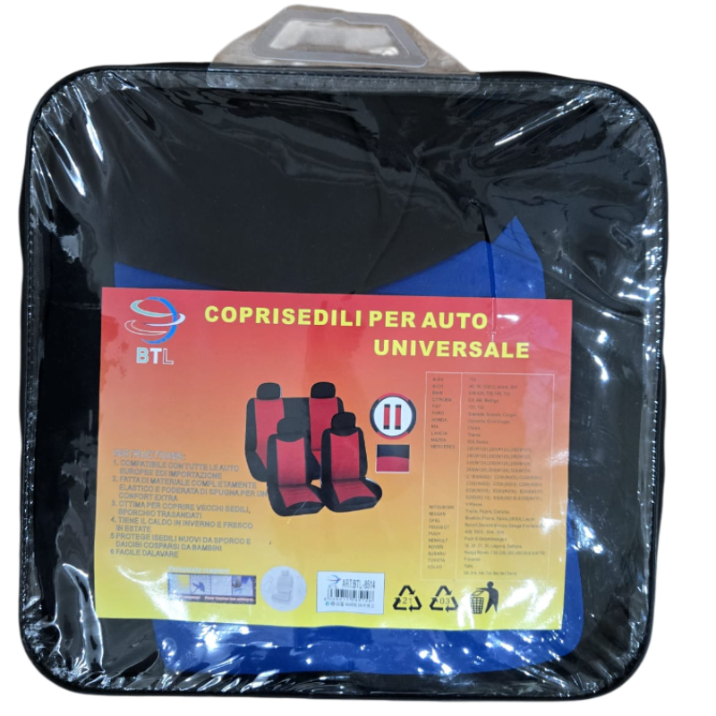 Set completo copri sedili Auto Blu Nero