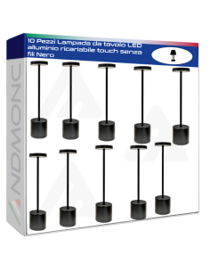 10 Pezzi Lampada da tavolo LED alluminio ricariabile...