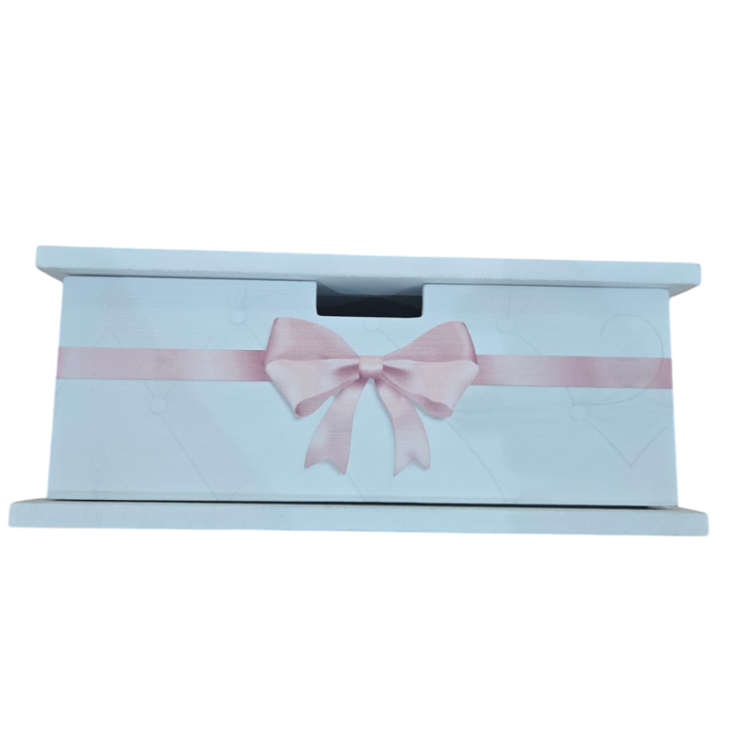 Portacialde in legno fiocco Rosa