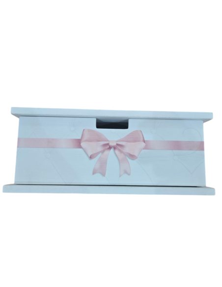 Portacialde in legno fiocco Rosa