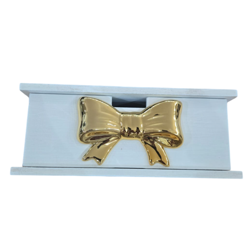 Portacialde in legno fiocco Oro in Ceramica