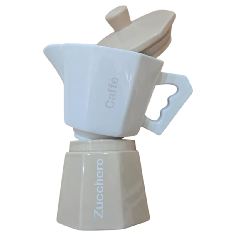 Barattolo Caffè,zucchero Tortora bianco