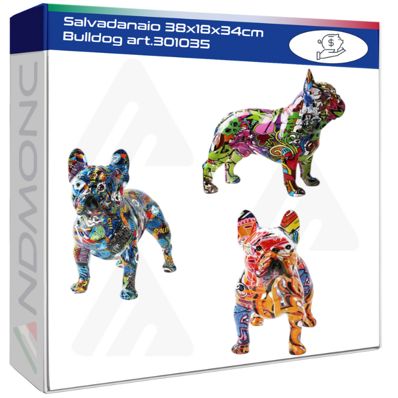 Salvadanaio 38x18x34cm Bulldog art.301035