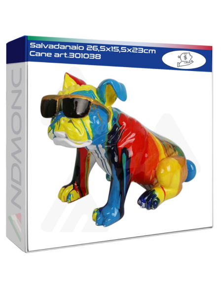 Salvadanaio 26,5x15,5x23cm Cane art.301038