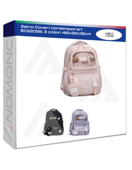 Zaino Coveri contemporari EC22059, 3 colori 48x32x18cm