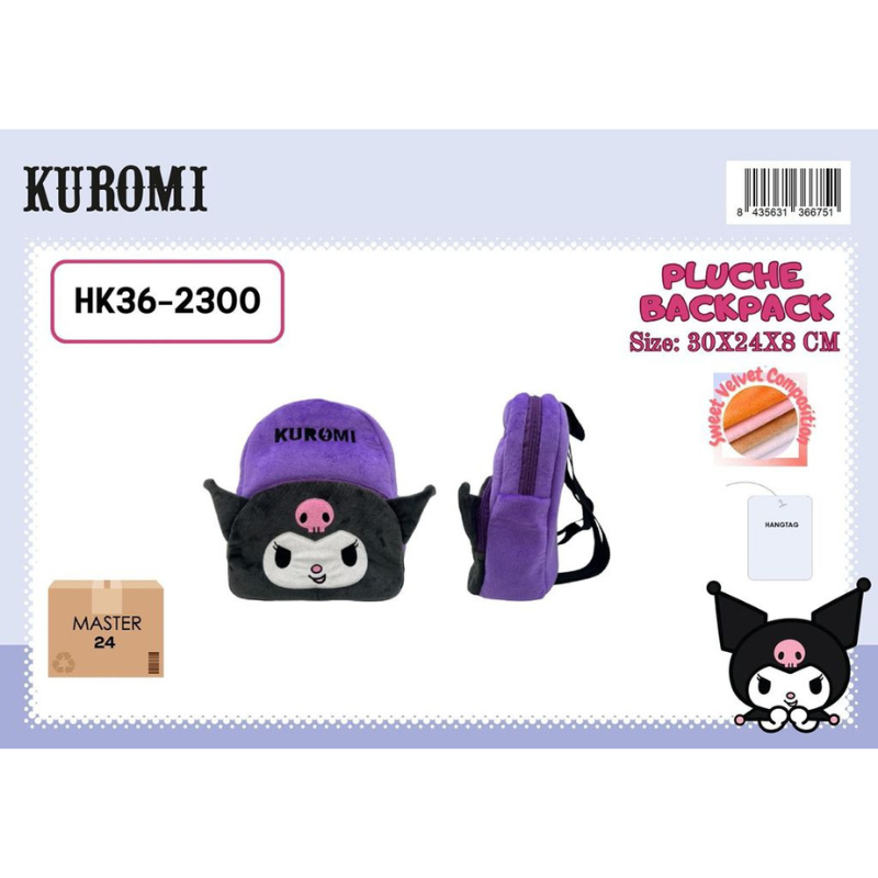 Zaino Hello Kitty Kuromi Peluche 30x24x8cm...