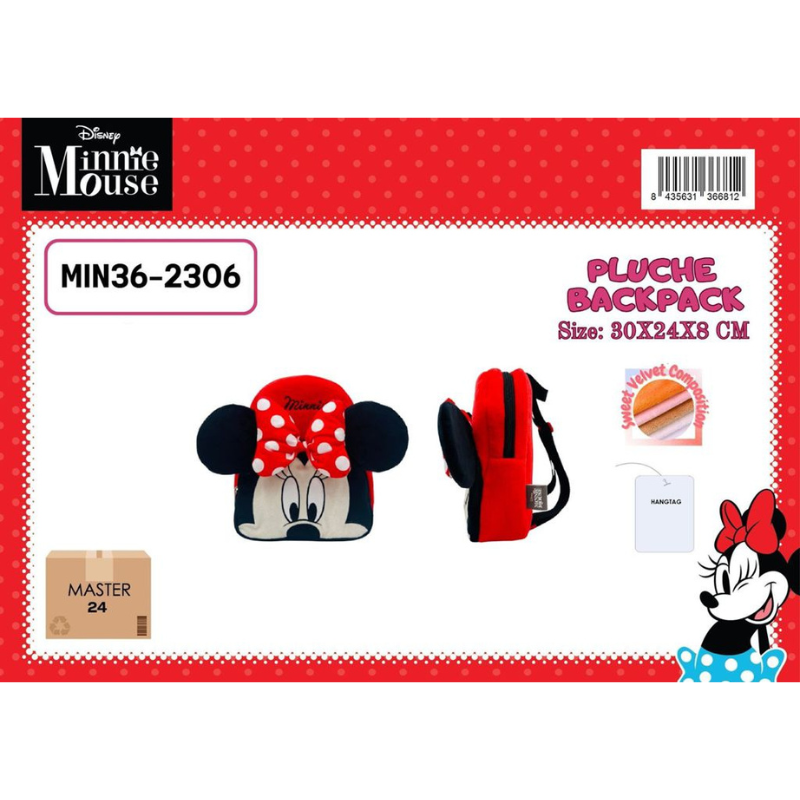 Zaino Minnie Peluche 30x24x8cm MIN362306