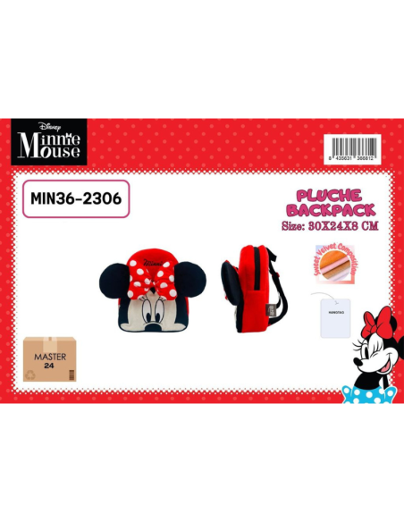 Zaino Minnie Peluche 30x24x8cm MIN362306
