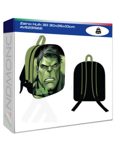 Zaino Hulk 3D 30x26x10cm AVE231566