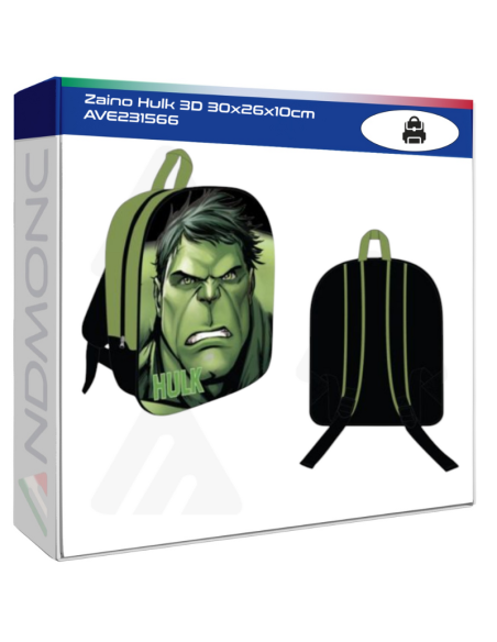 Zaino Hulk 3D 30x26x10cm AVE231566