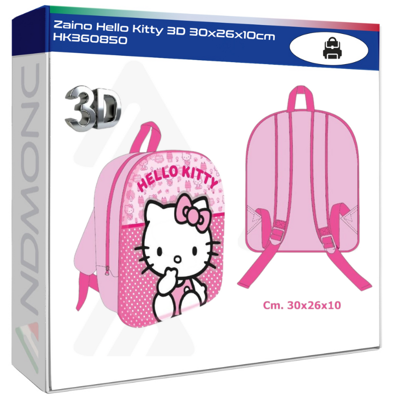 Zaino Hello Kitty 3D 30x26x10cm HK360850