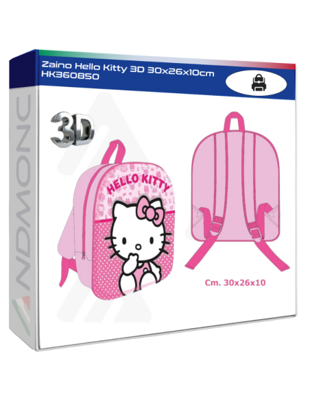 Zaino Hello Kitty 3D 30x26x10cm HK360850