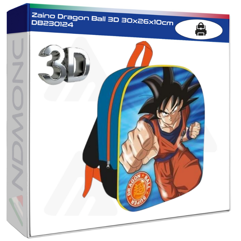 Zaino Dragon Ball 3D 30x26x10cm DB230124