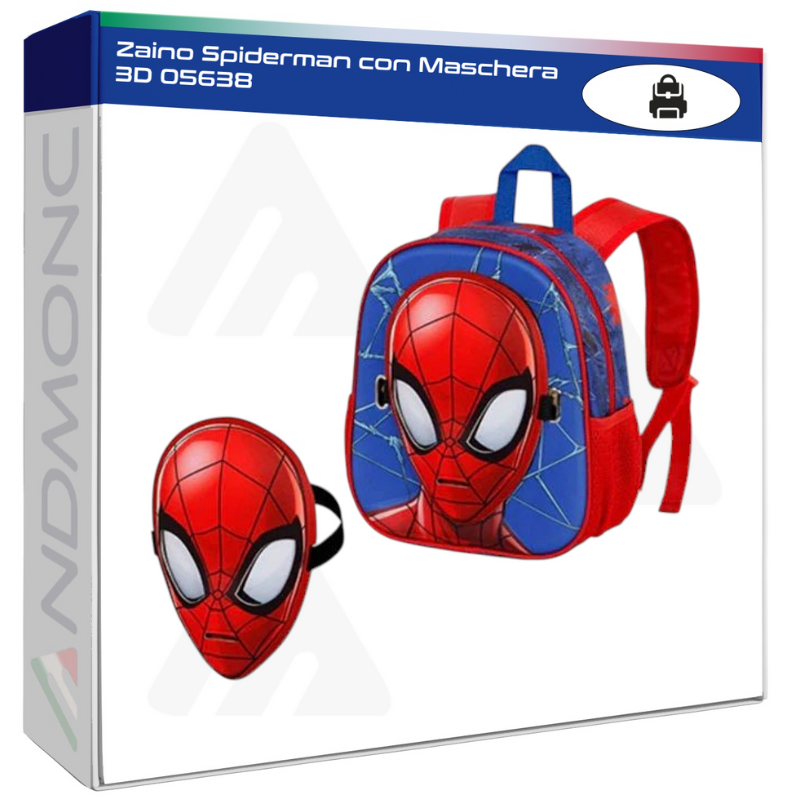 Zaino Spiderman con Maschera 3D 05638
