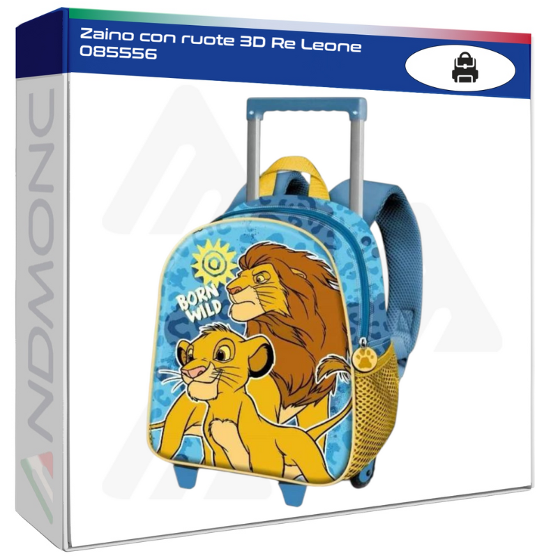 Zaino con ruote 3D Re Leone 085556