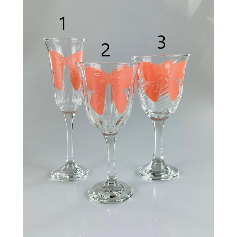 Set da 6pz. calici, bicchieri Vetro con fiocco...