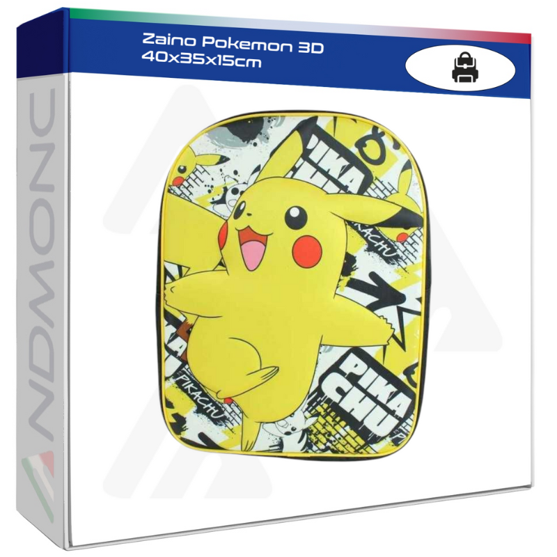 Zaino Pokemon 3D 40x35x15cm
