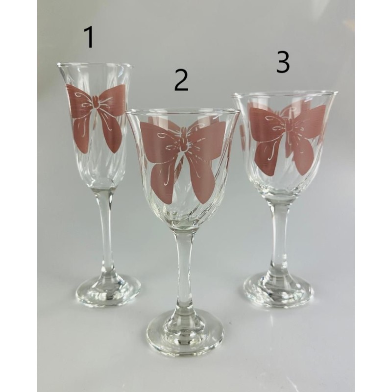 Set da 6pz. calici, bicchieri Vetro con fiocco...