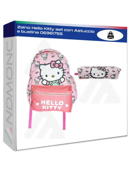 Zaino Hello Kitty set con Astuccio e bustina 06961755