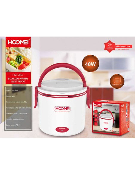 Scaldavivande Elettrico Portapranzo PortaVivande Termico Lunch Box 40W HM-5650