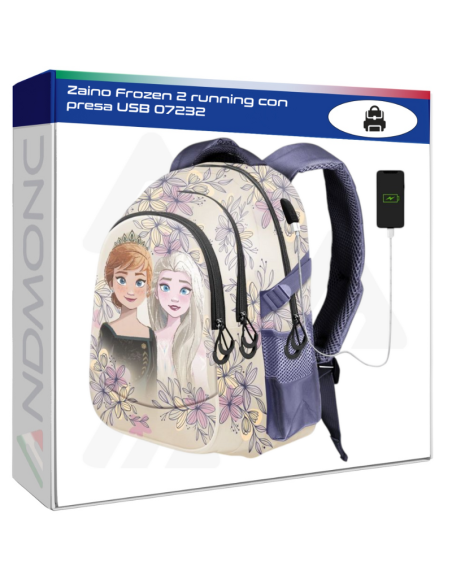 Zaino Frozen 2 running con presa USB 07232