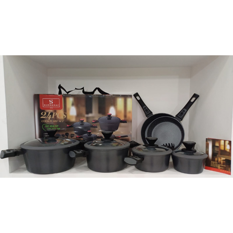 Batteria di Pentole Professionale 24 Pezzi con...