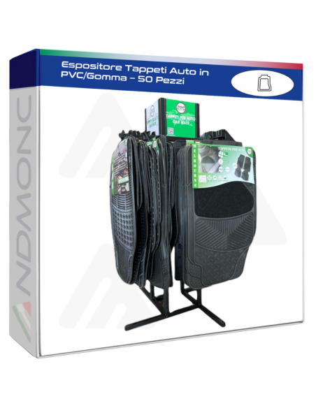 Espositore Tappeti Auto in PVC/Gomma – 50 Pezzi