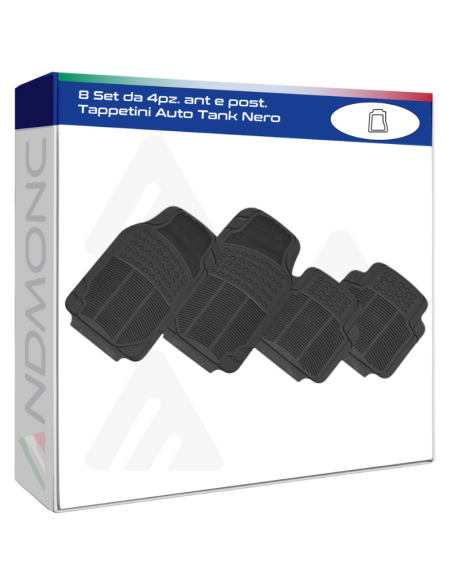 8 Set da 4pz. ant e post. Tappetini Auto Tank