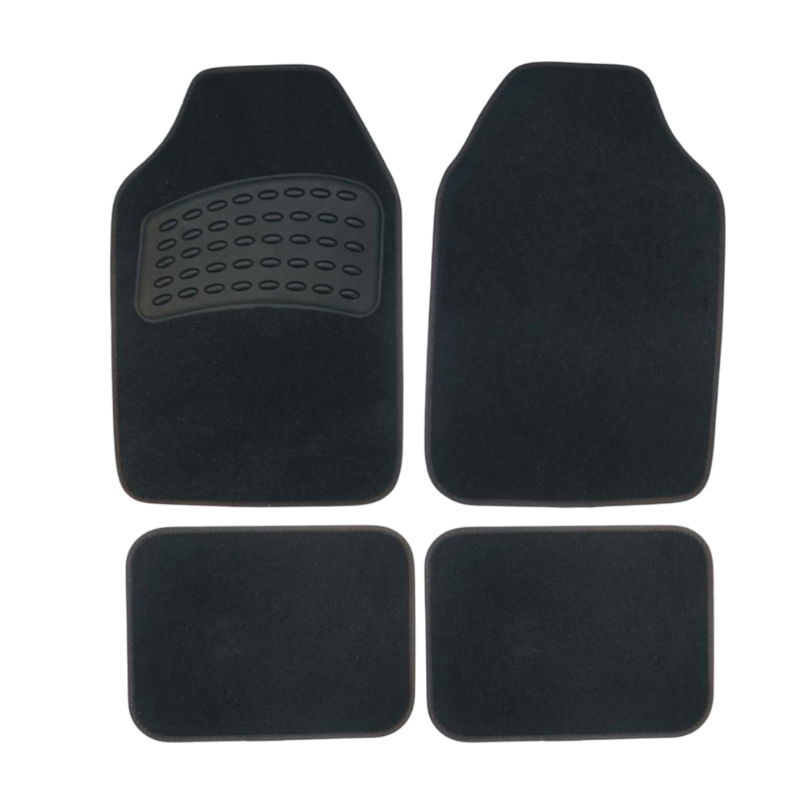 10 Set 4 Tappeti Auto in Moquette LEMANS Nero