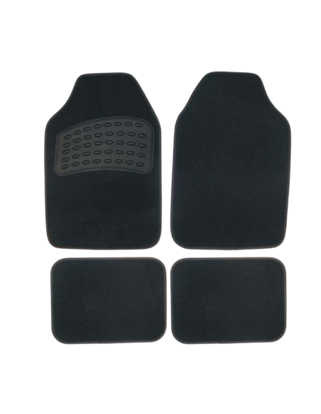 10 Set 4 Tappeti Auto in Moquette LEMANS Nero