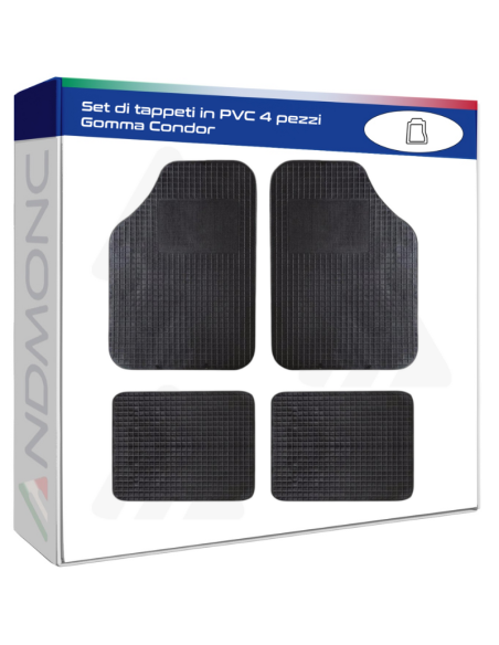 12 Set di tappeti in PVC 4 pezzi Gomma Condor