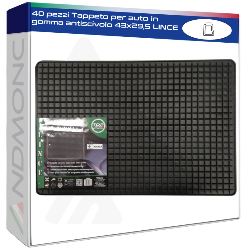 40 pezzi Tappeto per auto in gomma antiscivolo 43x29,5 LINCE