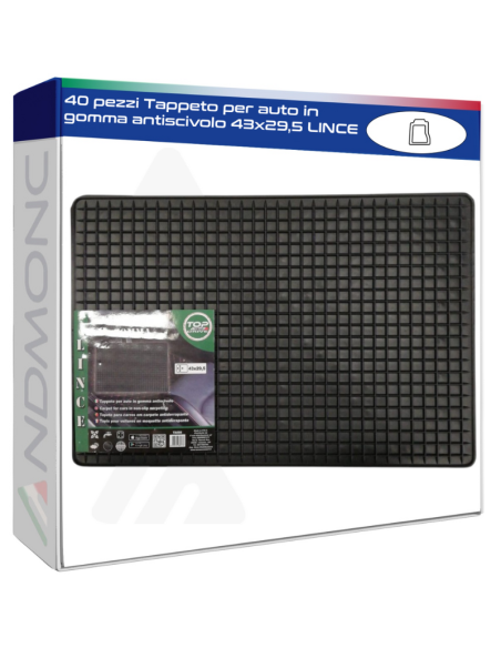 40 pezzi Tappeto per auto in gomma antiscivolo 43x29,5 LINCE